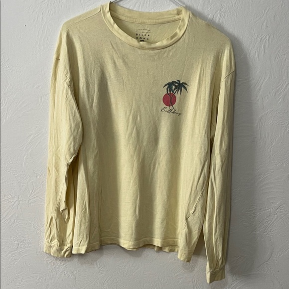 Billabong light Yellow Long Sleeve with Palm Graphic women’s small - Picture 1 of 6